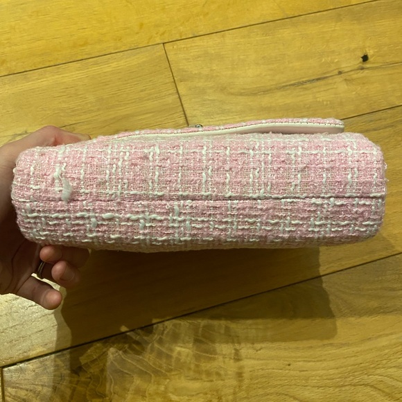 Badgley Mischka pink tweed crossbody purse - Picture 5 of 14